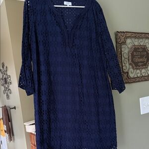 Crown & Ivy Midnight Blue Patterned Dress